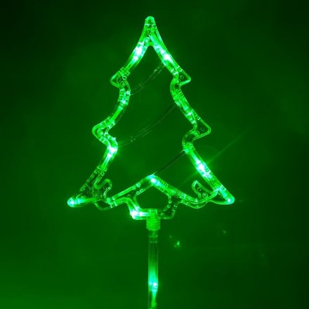 Новогодняя световая фигура ЁЛКА 56LED, зеленый цвет свечения, батарейки 4*АА, высота 70см, таймер, контроллер