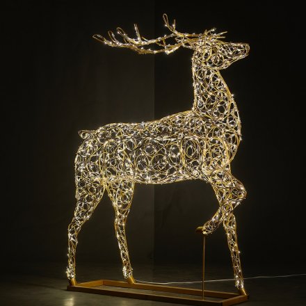 Декоративная световая фигура из металла "Благородный олень" высота 220 см IP67 (под заказ)