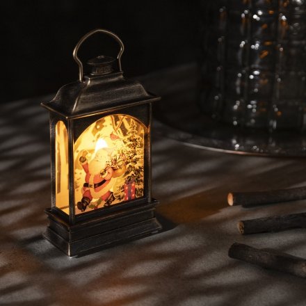 Фигура светодиодная "Фонарь цвет бронза с 1 свечой, Дед Мороз", 13х7х3.5 см, 3xAG13, Т/БЕЛЫЙ 4843943