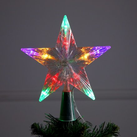 Фигура "Звезда Белая ёлочная" 16x16 см, пластик, нить, 10 LED, AAх2, фиксинг, МУЛЬТИ     9424089